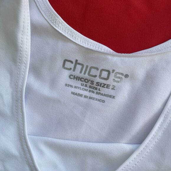 CHICO’S Microfiber Tank Top Shirt LOT OF 3! Size 2 Large Blue White Pink NEW - Picture 2 of 9